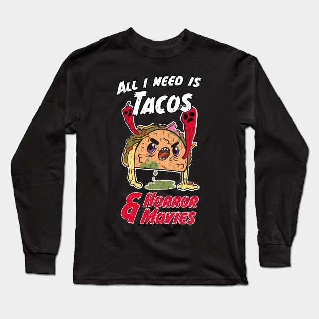 Halloween Party Gift For A Horror Movie And Taco Fan Costume Long Sleeve T-Shirt by star trek fanart and more